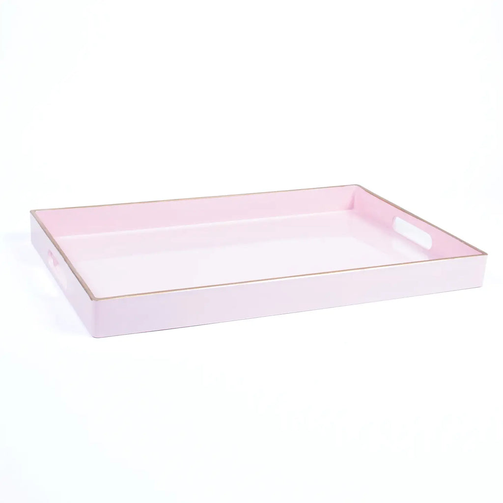 Pink Rectangular Tray- w/ gold trim - HD Marigold