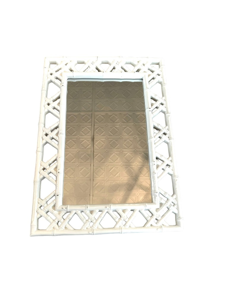 Mirror White Bamboo Rectangle - HD Marigold